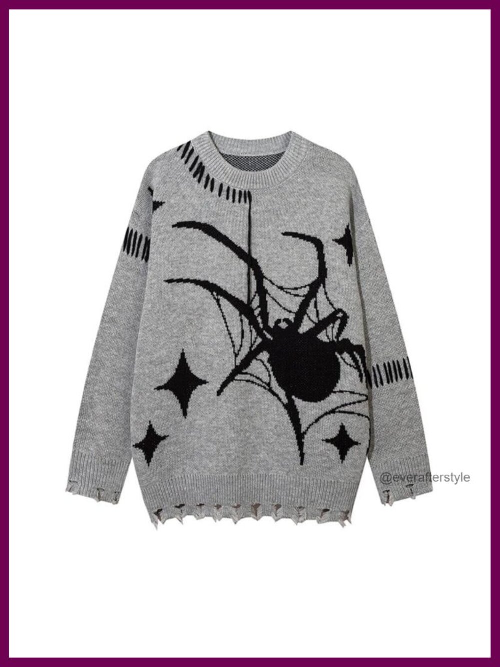 Crewneck Graphic Sweater Women Y2k Aesthetic Pullover Goth Vintage